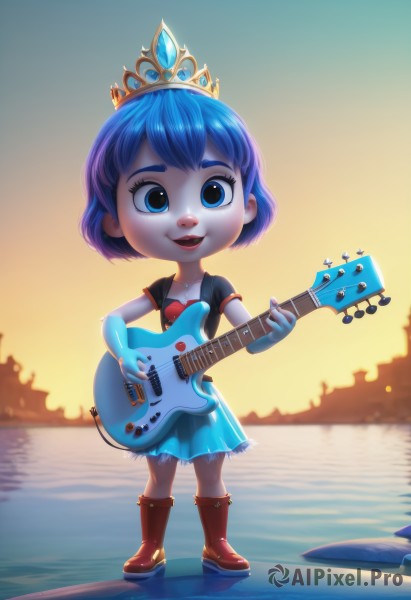 A child in a picturesque sunset outdoors