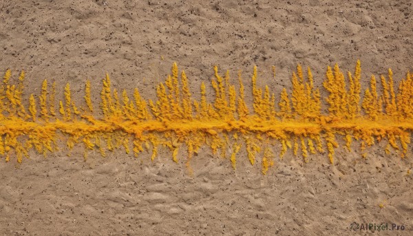 outdoors,no humans,traditional media,scenery,yellow theme,orange theme,monochrome,water,tree,from above,nature,forest