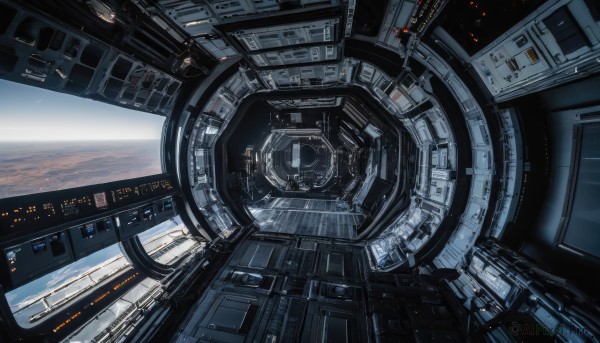 sky,signature,no humans,window,from above,star (sky),scenery,science fiction,space,planet,earth (planet),spacecraft,spacesuit,cockpit,cloud,building,floating,realistic