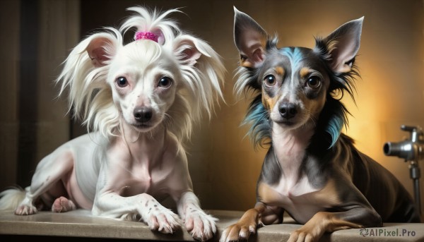 A stunning dog captured in dynamic scene