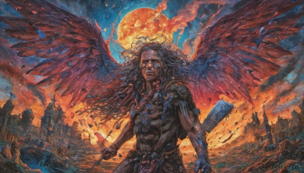 A graceful male captured in fiery outdoors