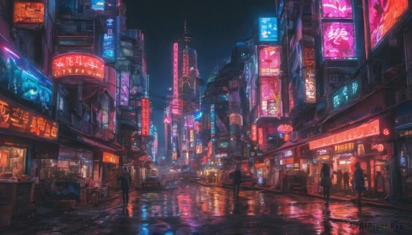A breathtaking view of a street in outdoors