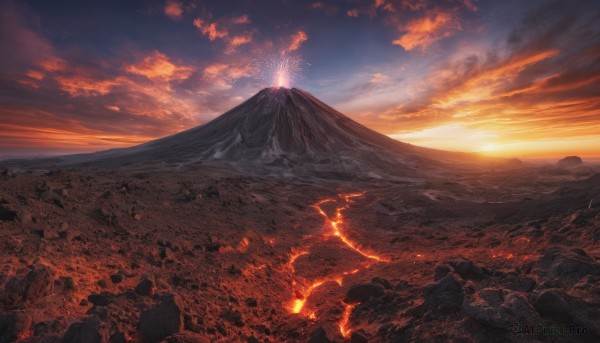 The timeless beauty of a landscape in a bold sunset outdoors