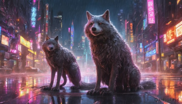 Rainy outdoors brought to life with a dynamic cat