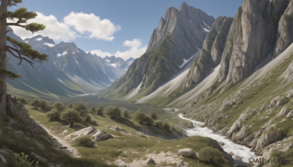 A landscape captured in a dynamic day