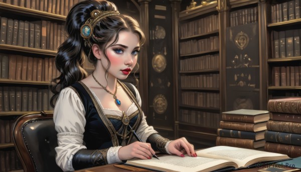 A female in a picturesque dynamic scene