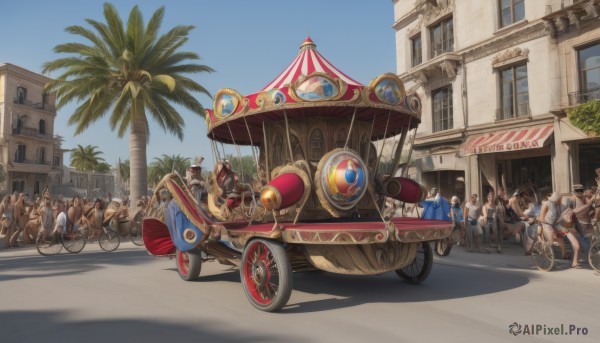 A motor vehicle amidst a idyllic day