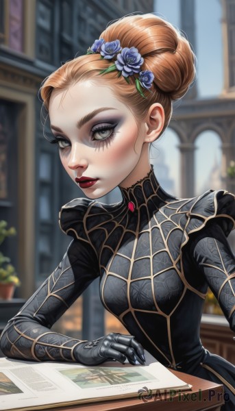 A ethereal dynamic scene featuring a female