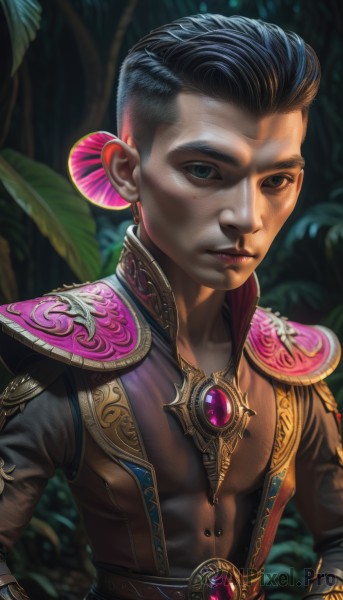 A stunning male within a vivid dynamic scene