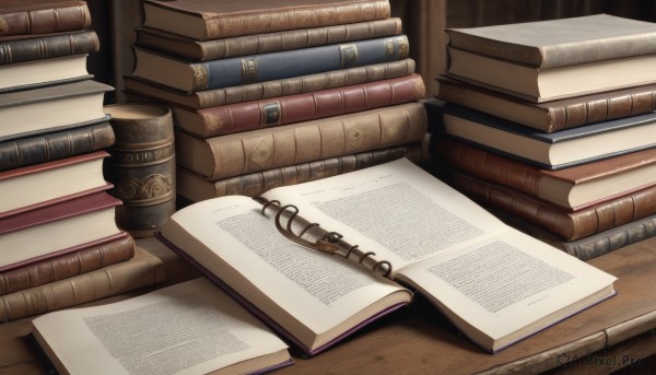 book,no humans,paper,open book,bookshelf,pen,book stack,still life,indoors,bookmark