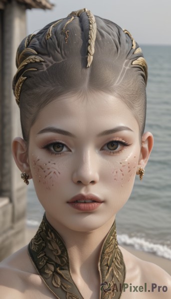 The timeless beauty of a female in a picturesque day