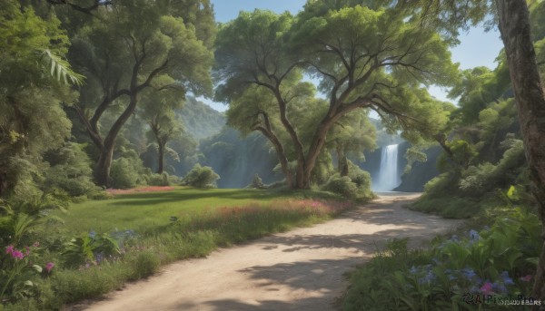 A inspiring view of a waterfall in day