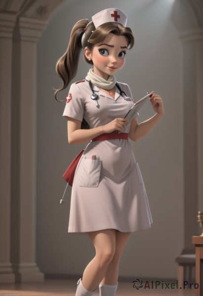 A female in the heart of a peaceful dynamic scene