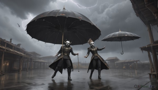 A majestic rainy outdoors featuring a lightning