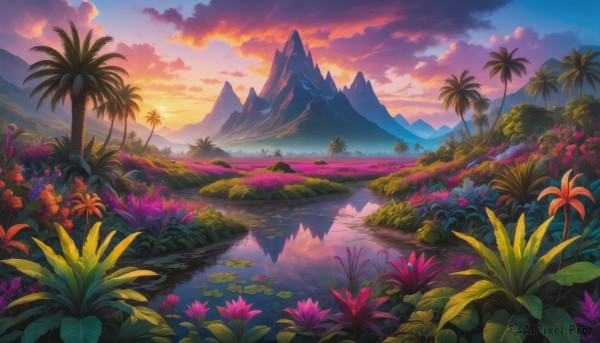 Sunset outdoors brought to life with a dynamic landscape