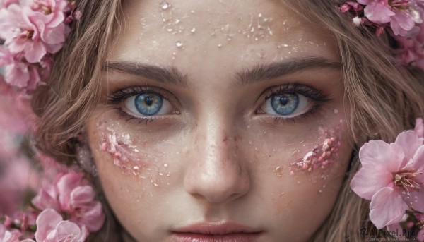 The majestic beauty of a female set within a dynamic cherry blossoms