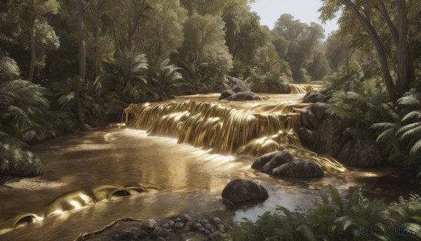 A waterfall in the heart of a beautiful day