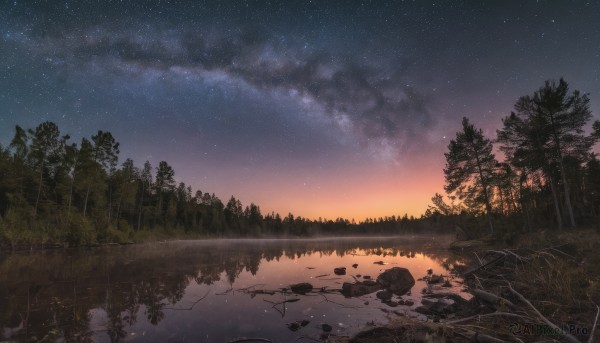A landscape captured in a dynamic sunset outdoors