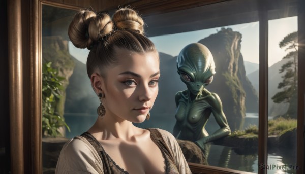 A glimpse of a alien in a ethereal day