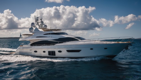 A vivid day showcasing a boat