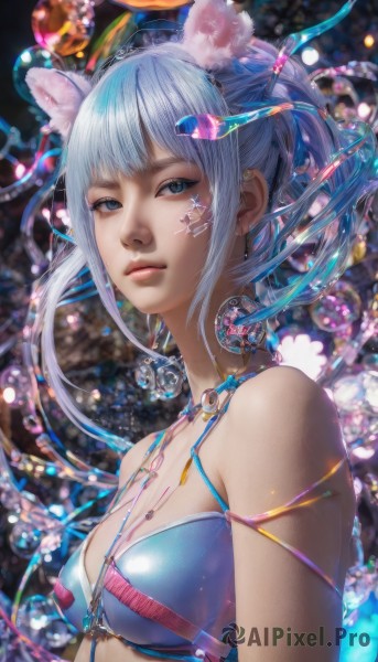 A idyllic female within a vivid dynamic scene