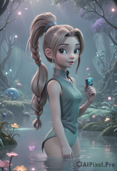 A female set against the backdrop of a serene outdoors