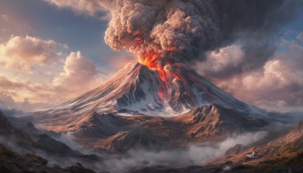 A landscape in a breathtaking fiery outdoors