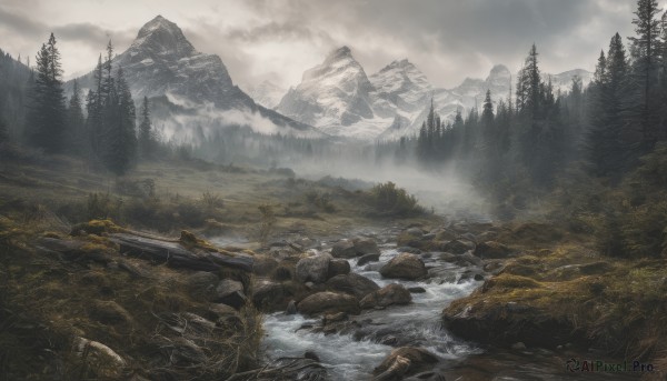 A peaceful snowy day with a landscape