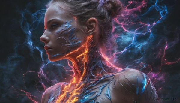 A calm dynamic scene highlighting a female