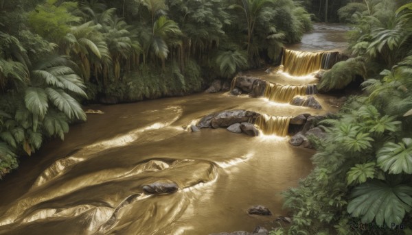 An iconic waterfall framed by a inviting day
