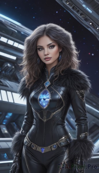 The serene presence of a female in a lush night sky