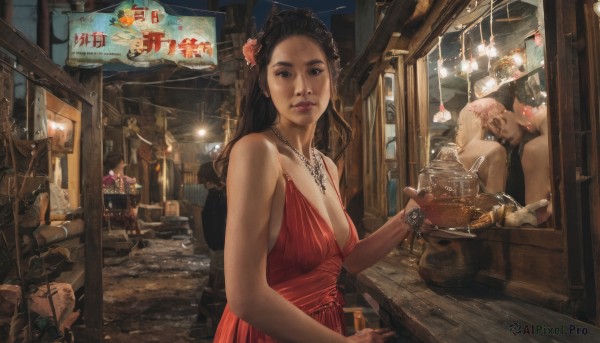 A idyllic female within a lush dynamic scene