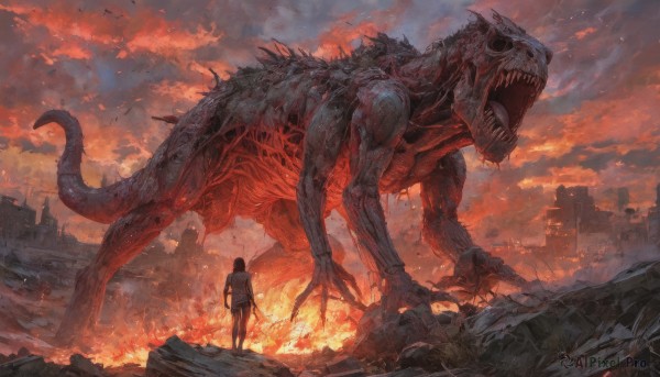 The majestic beauty of a male set within a ethereal fiery outdoors