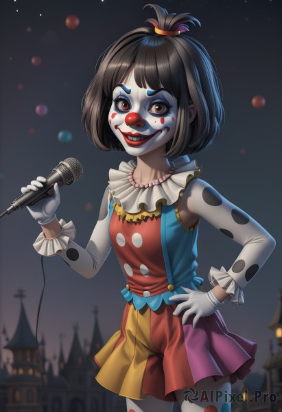 A clown captured beautifully in a dynamic outdoors
