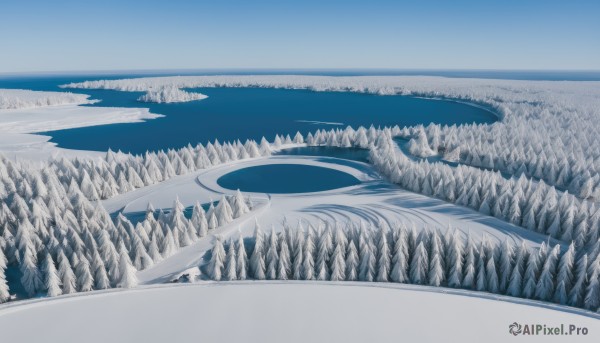 The charm of a landscape in a tranquil snowy day