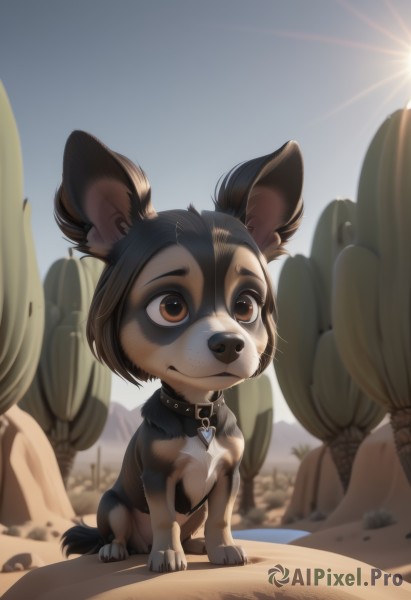 Image of a dog in a beautiful day