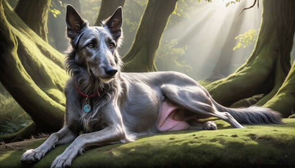 A dog in a dynamic day