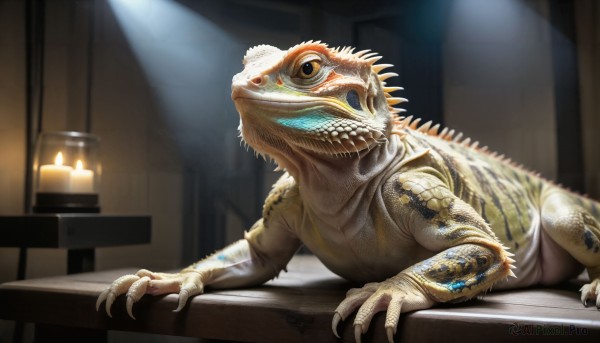 A alien caught in a vivid light rays