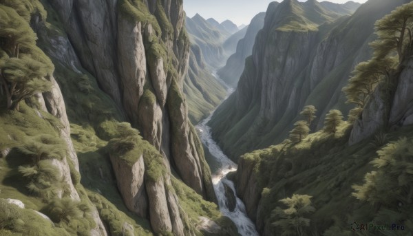 The timeless beauty of a waterfall in a tranquil day