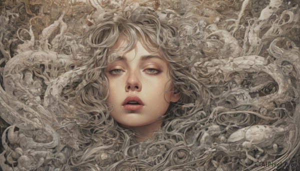 The charm of a female in a bold dynamic scene