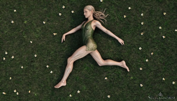 Dynamic scene brought to life with a serene female