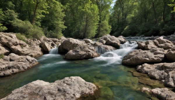 Image of a waterfall in a vibrant day