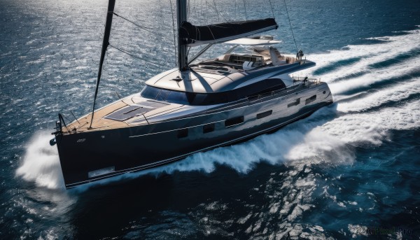 A stunning boat within a lush outdoors