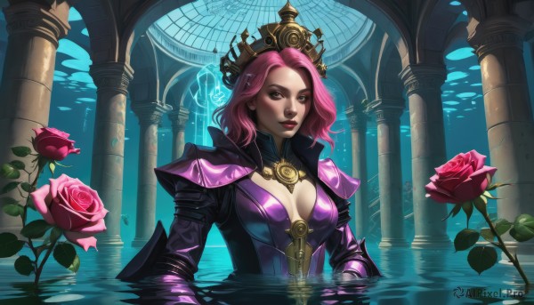 A tranquil view of a female in dynamic scene