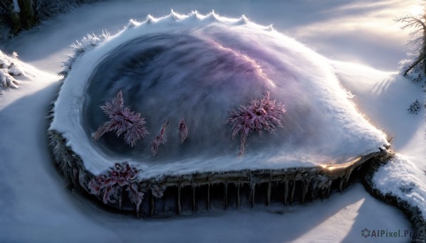A monster captured in a tranquil snowy day