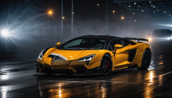 The allure of a motor vehicle in a majestic rainy outdoors