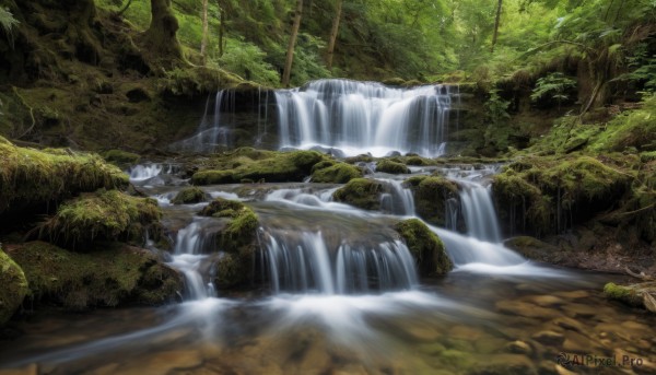 outdoors,day,water,tree,no humans,sunlight,nature,scenery,forest,rock,river,waterfall,landscape,moss,stream,plant,branch