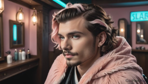 A idyllic male within a lush dynamic scene