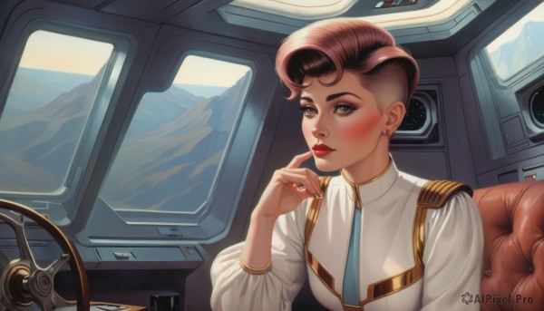 The timeless beauty of a female in a picturesque mountain