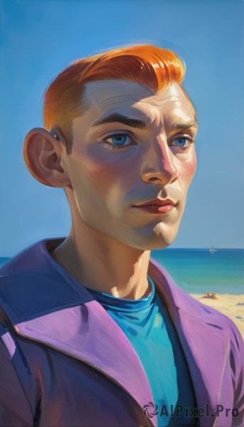A tranquil view of a male in day
